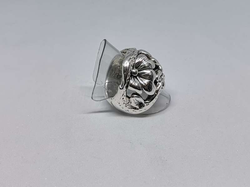 Bulky Silver Flower Ring