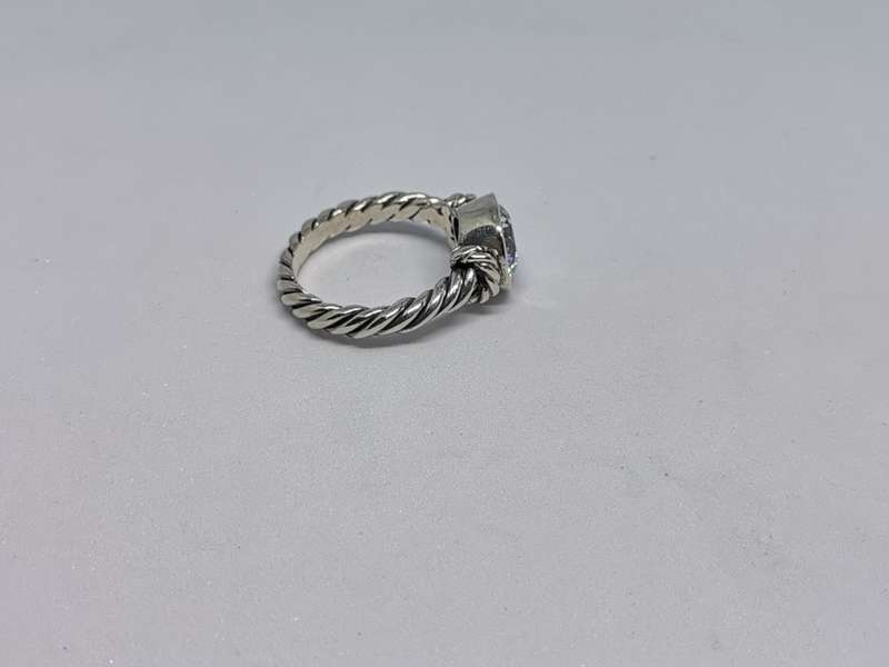 Silver Rope Solitaire Ring