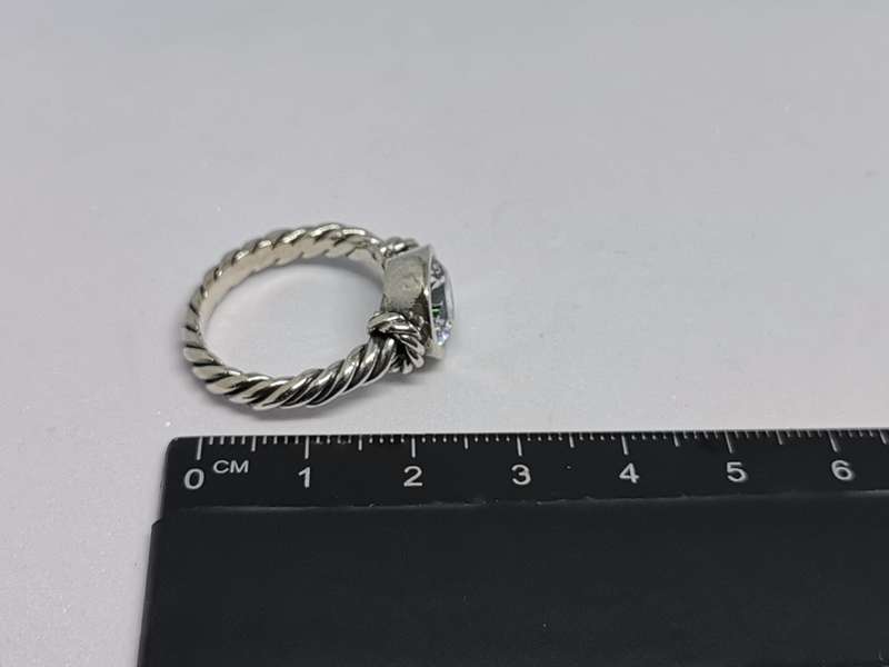 Silver Rope Solitaire Ring