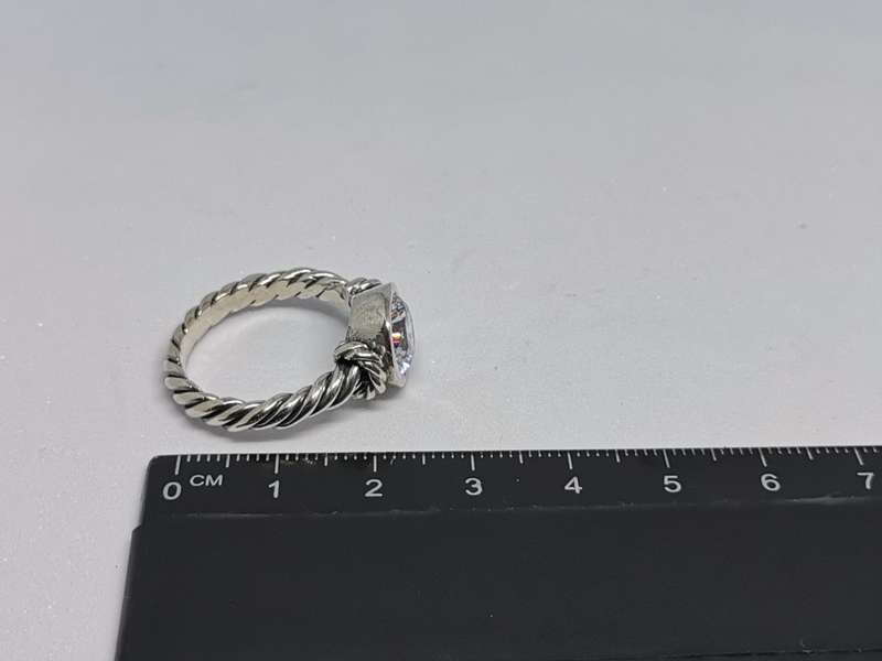 Silver Rope Solitaire Ring
