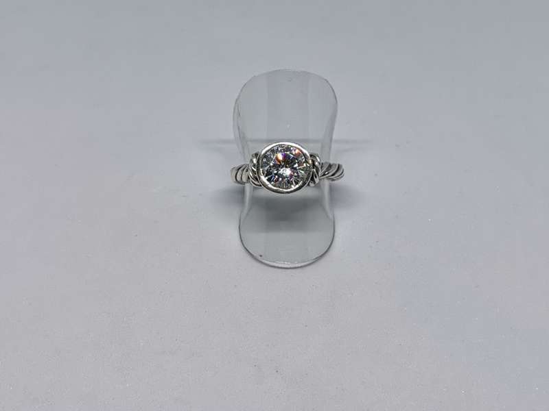 Silver Rope Solitaire Ring