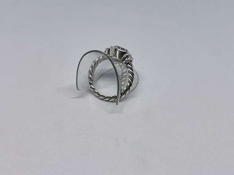 Silver Rope Solitaire Ring