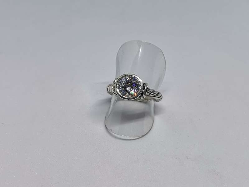 Silver Rope Solitaire Ring