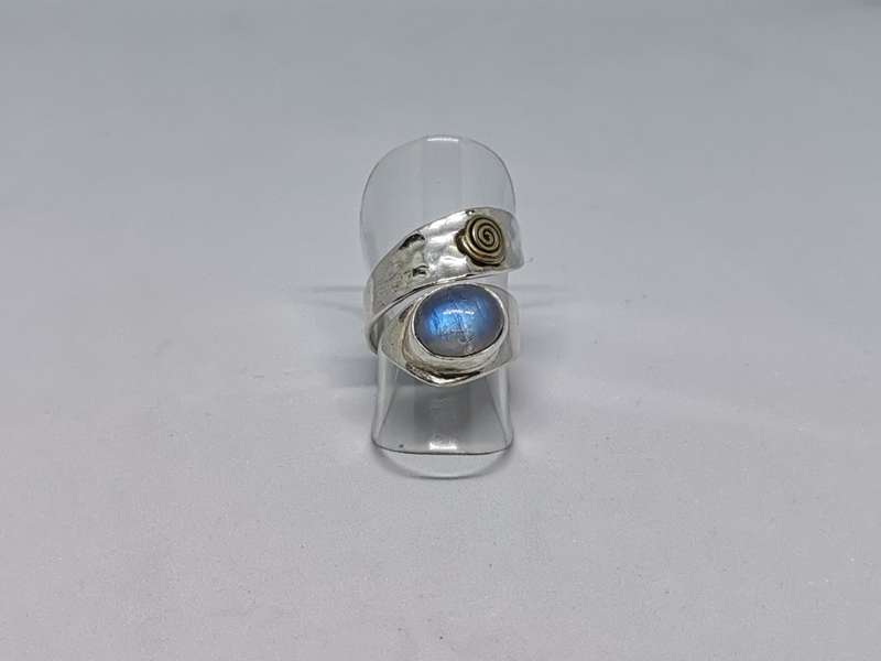 Unique Hammered Silver Moonstone Ring