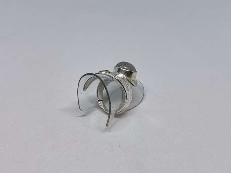 Unique Hammered Silver Moonstone Ring