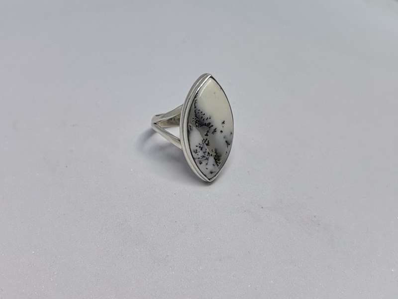 Silver Dentritic Opal Ring