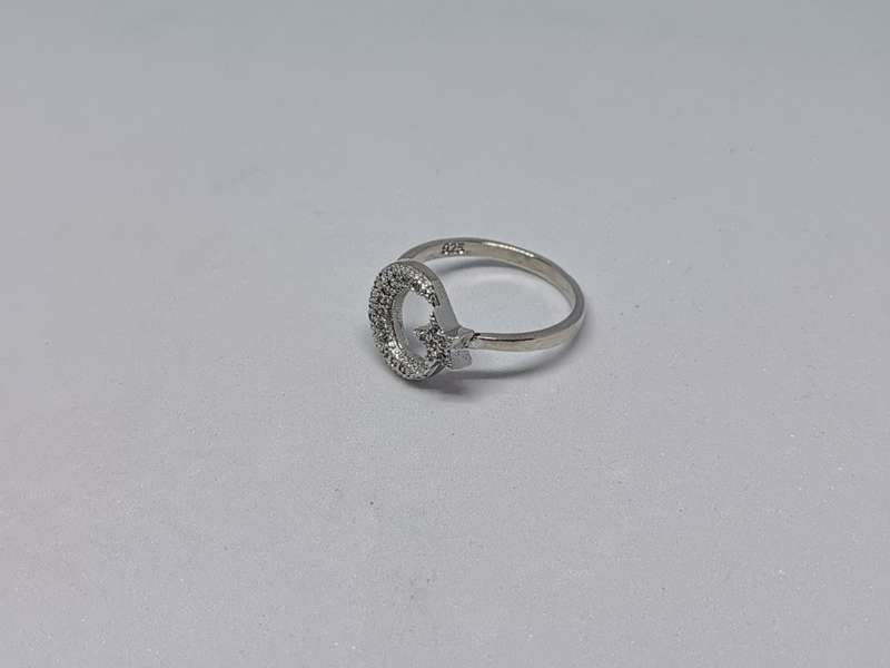 Silver Moon and Star Ring