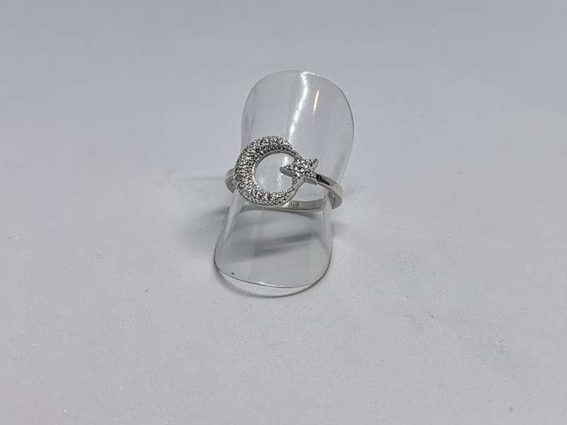 Silver Moon and Star Ring