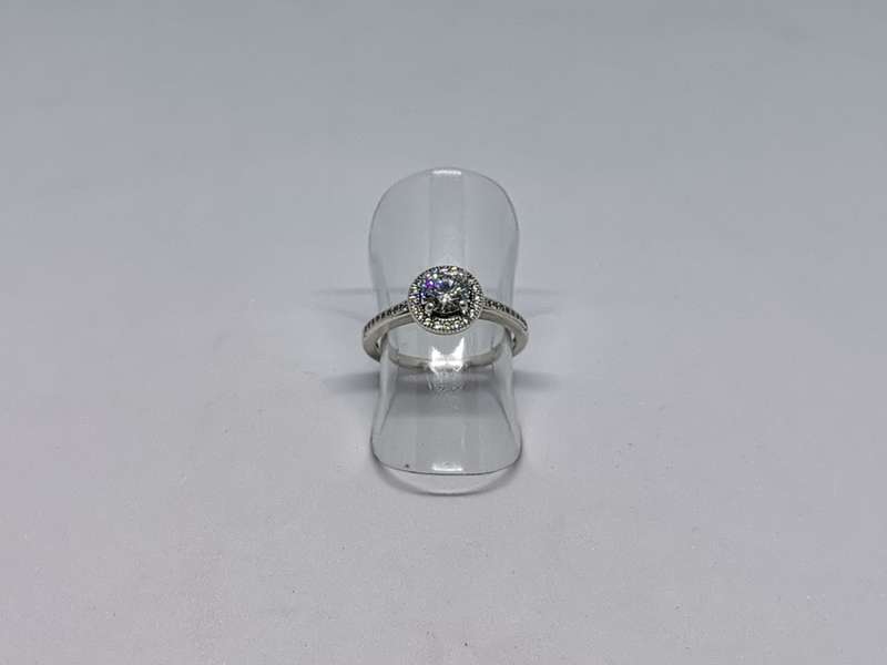Silver Halo Ring-Raised to fit side bands