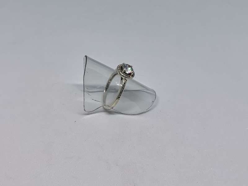 Silver Halo Ring-Raised to fit side bands