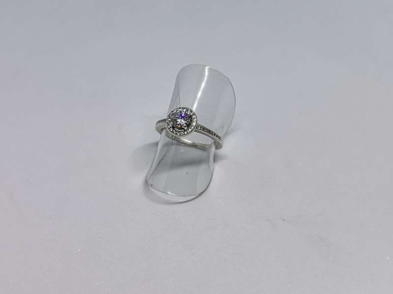 Silver Halo Ring-Raised to fit side bands