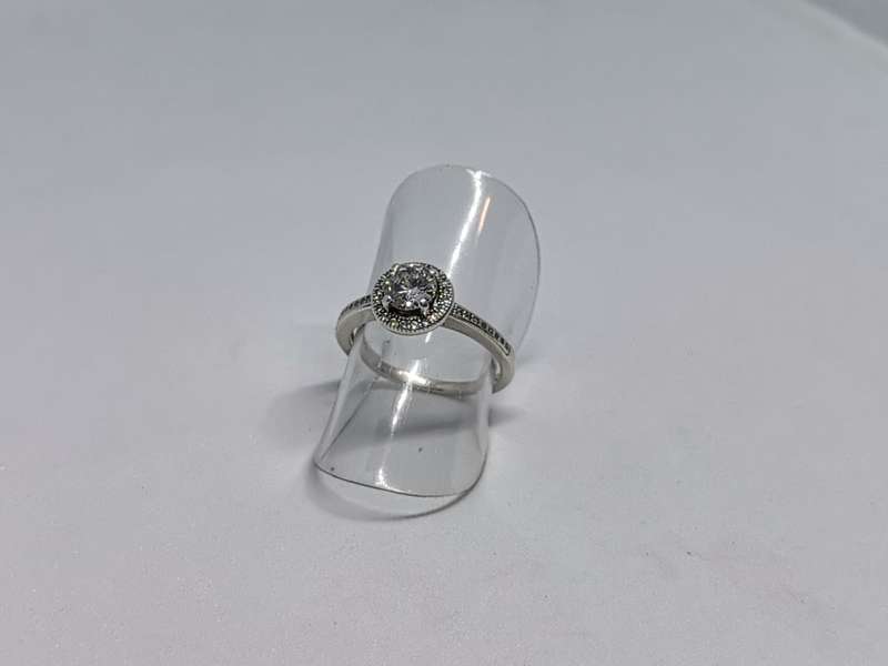 Silver Halo Ring-Raised to fit side bands