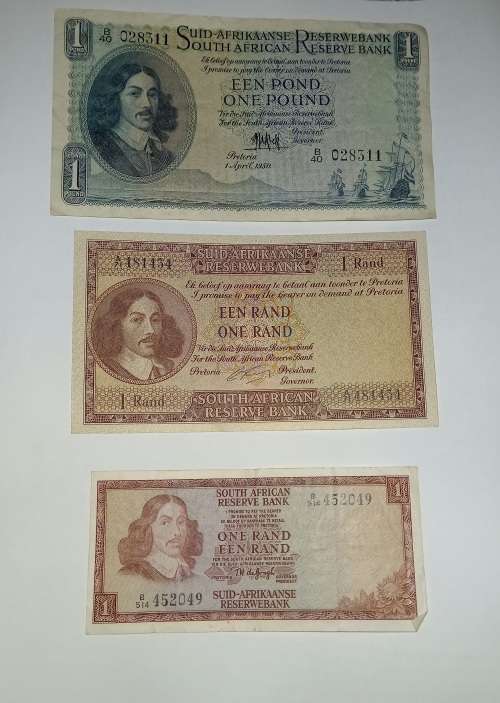 Old South African Rands and Pounds (Various notes inlcuded)