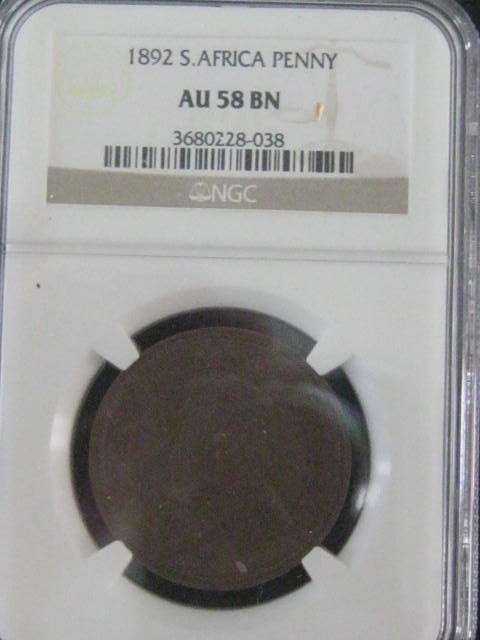 ** AU58BN 1892 PENNY NGC GRADED **