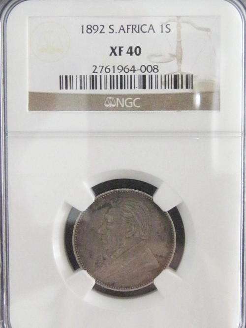 ** XF 40 1892 ONE SHILLING 1s NGC GRADED**