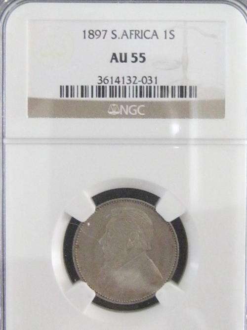 ** AU 55 1897 ONE SHILLING 1s NGC GRADED**