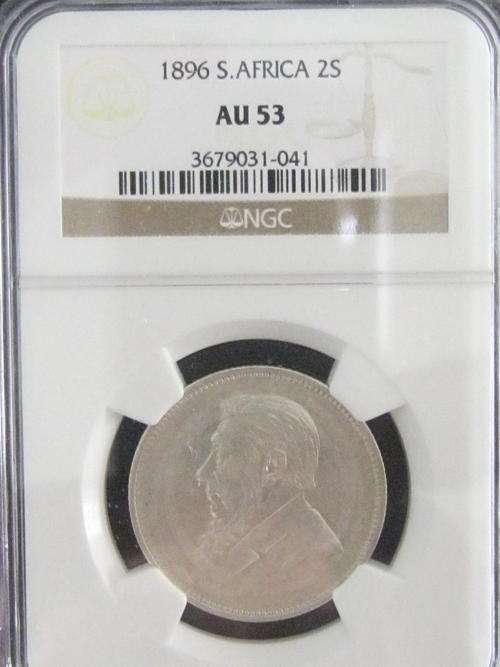 ** AU 53 1896 TWO SHILLING 2s NGC GRADED**