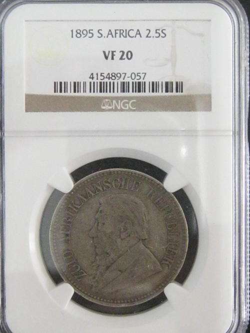 ** VF 20 1895 TWO HALF SHILLINGS 2.5s NGC GRADED**