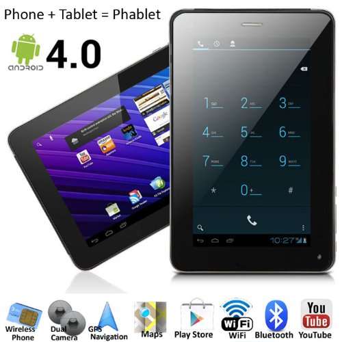 New CALLING 7" TABLET 2 SIM slot Android 4.0 Dual Camera Bluetooth WiFi 3G Whatsapp GPS