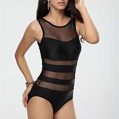 Black  One Pieces Swimwear