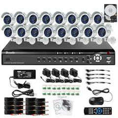 16 channel cctv system with all accessories,cale,connections etc