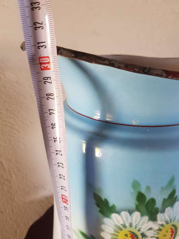 VINTAGE ENAMEL JUG AND BASIN