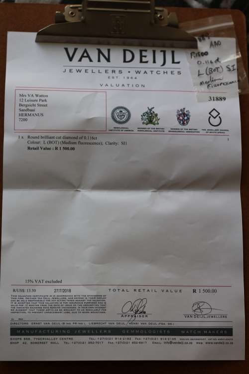 Round Brilliant Cut 0.116 ct Diamond [Certified]