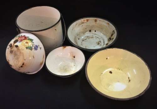Lot of Vintage Enamel Bowls