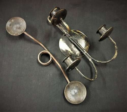 Two Small Candelabra