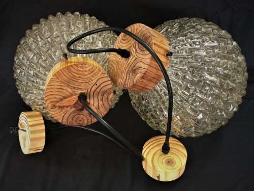 Pair of Large Glass Pendants