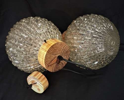 Pair of Large Glass Pendants