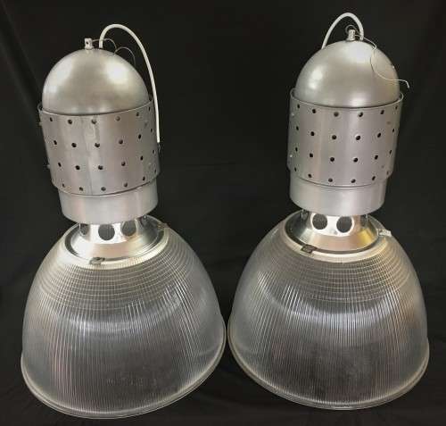 Pair of Converted Industrial Lights