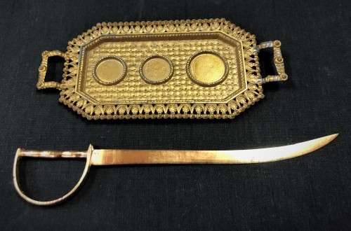 Brass Trinket Tray and Letter Opener