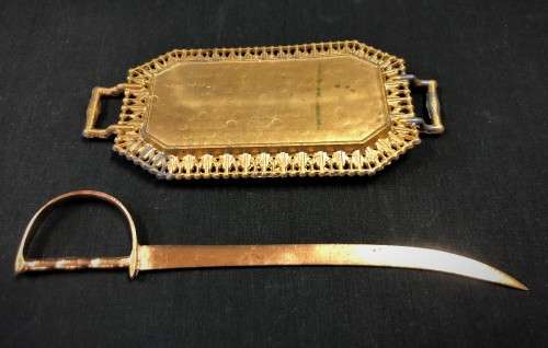 Brass Trinket Tray and Letter Opener