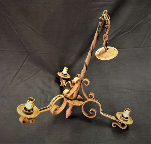 Vintage Wrought-Iron Chandelier