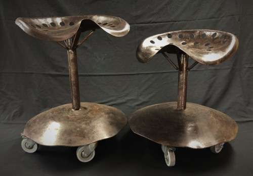 Pair of Tractor Seat Chairs