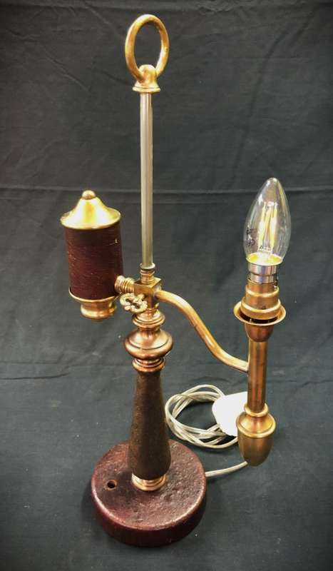 Converted Brass Oil Lamp