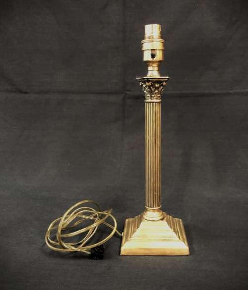Small Ornate Vintage Brass Desk Lamp