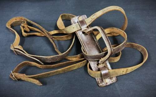 Vintage Leather Luggage Straps