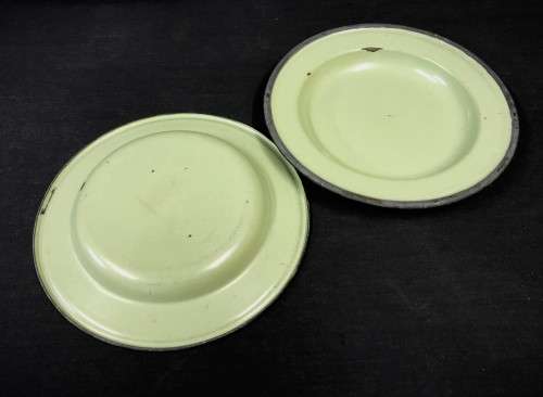 Pair of Vintage Enamel Plates