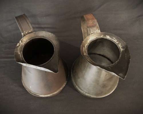 Pair of Vintage Tin Jugs