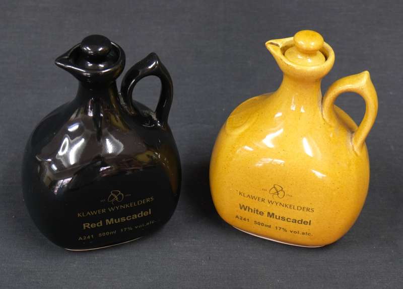 Pair of Vintage Klawer Muscadel Ceramic Flagons