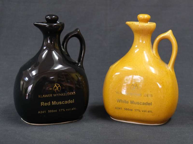Pair of Vintage Klawer Muscadel Ceramic Flagons