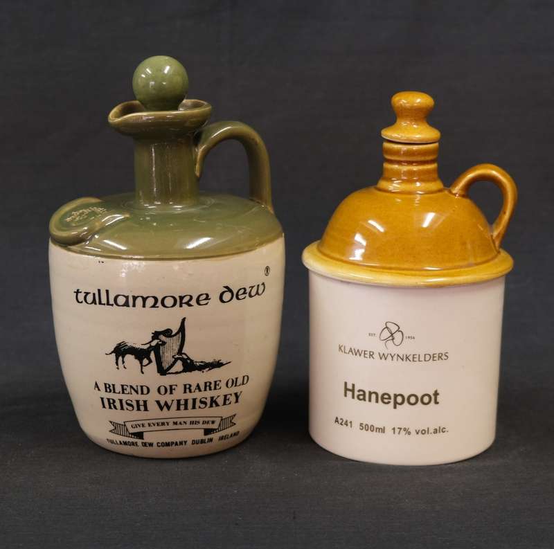 Vintage Ceramic Tullamore Dew and Hanepoot Flagons