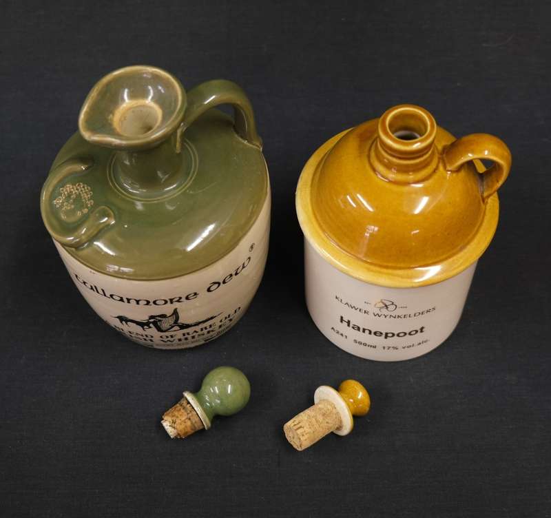Vintage Ceramic Tullamore Dew and Hanepoot Flagons