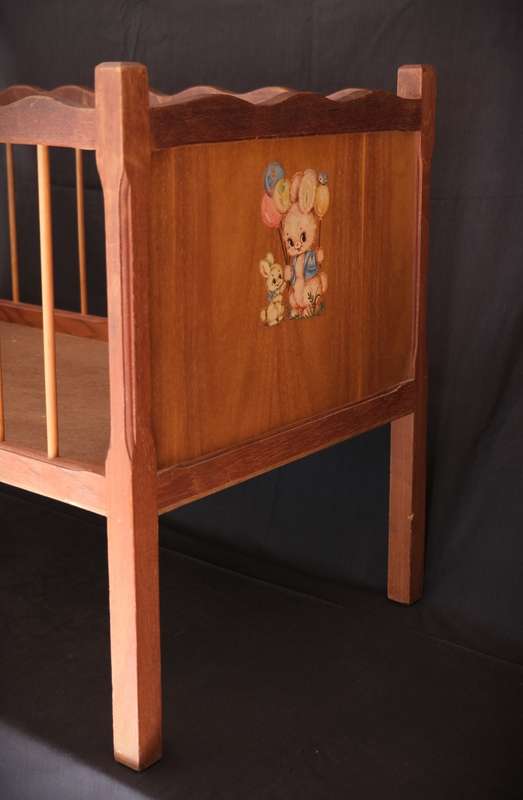 Large Wooden Doll`s Cot