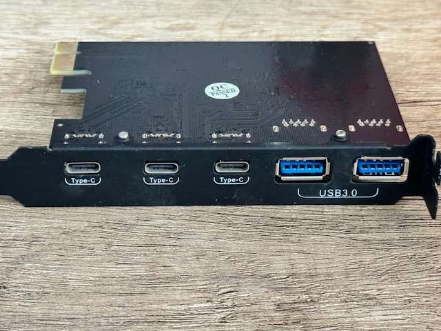 PCIe x1 to 3x USB-C port 2x USB-A 3.0 port Card