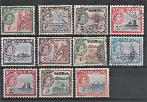 Gambia - 1953 QE11 Def Issue SG 171-182 - Used