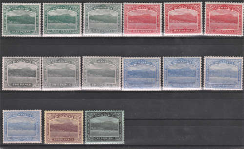 Dominica - 1903 Def Issue `Roseau from the Sea` SG 27- 33 plus variety colors **BARGAIN** - MM