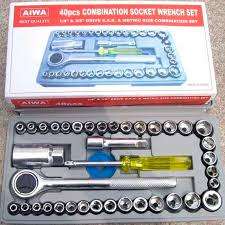 40pcs Combination Socket Wrench Set - 1/4" and 3/8"